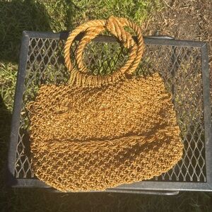 Vintage Bohemian Jute Macramé Handbag,Step back in time!!
